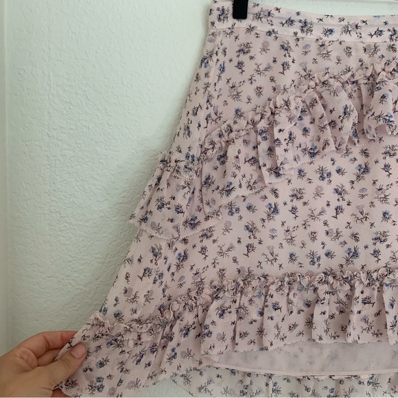 LoveShackFancy Silk Floral Ruffle Mini Skirt - Picture 2 of 9